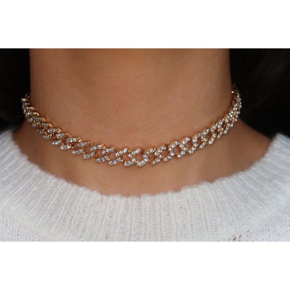 Iced Out Diamond CZ Miami Cuban Link Chain, 9mm Cuban Link Choker - Picture 4 of 7